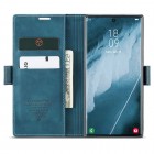 Samsung Galaxy S24 Ultra (SM-S928) CaseMe Retro solīds atvēramais ādas zaļš maciņš - maks
