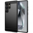 Samsung Galaxy S25 Ultra "Carbon" cieta silikona (TPU) melns apvalks