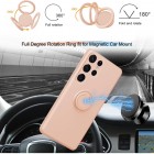 Samsung Galaxy S25 Ultra "Dechen" Ring Kickstand cieta silikona (TPU) apvalks - rozs