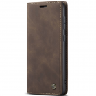 Samsung Galaxy S24+ / S25+ CaseMe Retro solīds atvēramais ādas brūns maciņš - maks