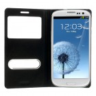 Samsung Galaxy S3 melns atvēramais Smart Window ādas maciņš
