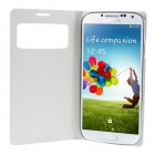 Samsung Galaxy S4 balts atvēramais Smart Window ādas maciņš