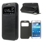 Samsung Galaxy S4 mini i9195 S View atvēramais melns ādas futrālis