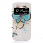 Samsung Galaxy S4 Mini S View atvēramais puķains maciņš