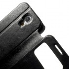 Samsung Galaxy S4 mini i9195 S View atvēramais melns ādas futrālis
