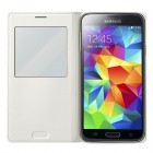Samsung Galaxy S5 (S5 Neo) balts atvēramais View Window ādas maciņš