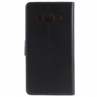 Samsung Galaxy S5 mini (G800) atvēramais ādas melns Casual maciņš (maks)