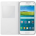 Samsung Galaxy S5 mini (G800) S View Cover atvērams balts ādas maciņš (EF-CG800b)