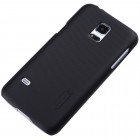 Samsung Galaxy S5 mini Nillkin Frosted Shield melns plastmasas apvalks + ekrāna aizsargplēve