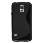 Samsung Galaxy S5 mini G800 S-Line cieta silikona (TPU) apvalks - melns