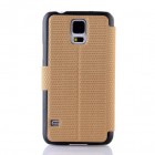 Samsung Galaxy S5 (S5 Neo) pīts atvērams zelta s view maciņš
