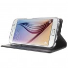 Mercury Blue Moon Samsung Galaxy S6 (G920) atvērams melns ādas maciņš