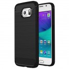 Samsung Galaxy S6 (G920) „Carbon“ cieta silikona (TPU) melns apvalks