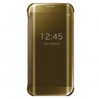 Samsung Galaxy S6 Edge (G925) plastmasas atvērams zelta ādas maciņš