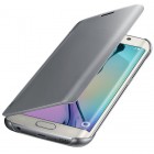 Samsung Galaxy S6 Edge oficiāls Clear View Cover atvērams sudrabs maciņš