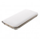 Samsung Galaxy S6 Edge balts atvēramais Smart Wallet ādas maciņš - maks
