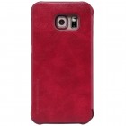 Greznais „Nillkin“ Qin sērijas ādas atvērams sarkans Samsung Galaxy S6 Edge (G925) maciņš