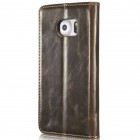 Samsung Galaxy S6 Edge+ Plus (G928) „CaseMe“ solīds atvēramais ādas brūns maciņš - maks