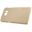Samsung Galaxy S6 (G920) Nillkin Frosted Shield zelta plastmasas apvalks + ekrāna aizsargplēve