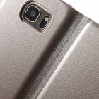 Samsung Galaxy S7 (G930) zelta atvēramais Smart Wallet ādas maciņš - maks