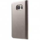 Samsung Galaxy S7 (G930) zelta atvēramais Smart Wallet ādas maciņš - maks