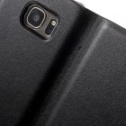 Samsung Galaxy S7 (G930) melns atvēramais Smart Wallet ādas maciņš - maks