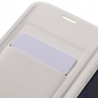 Samsung Galaxy S7 Edge (G935) balts atvēramais Smart Wallet ādas maciņš - maks