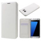 Samsung Galaxy S7 Edge (G935) balts atvēramais Smart Wallet ādas maciņš - maks