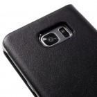 Samsung Galaxy S7 Edge (G935) melns atvēramais Smart Wallet ādas maciņš - maks