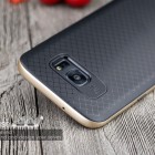 Samsung Galaxy S7 Edge (G935) „IPAKY“ cieta silikona (TPU) melns apvalks (apmales - zeltā krāsā)