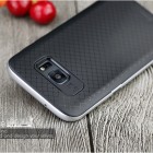 Samsung Galaxy S7 Edge (G935) „IPAKY“ cieta silikona (TPU) melns apvalks (apmales - sudrabā krāsā)