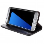 Samsung Galaxy S7 Edge (G935) „CaseMe“ solīds atvēramais ādas melns maciņš - maks