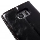 Samsung Galaxy S7 Edge (G935) „CaseMe“ solīds atvēramais ādas melns maciņš - maks
