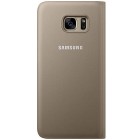 Samsung Galaxy S7 Edge G935 oficiāls S View Cover atvērams zelta ādas maciņš