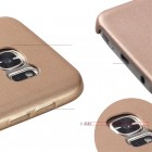 Samsung Galaxy S7 Edge (G935) „Rock“ Slim Leather zelta ādas apvalks