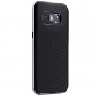Samsung Galaxy S7 (G930) „IPAKY“ cieta silikona (TPU) melns apvalks (apmales - sudrabā krāsā)