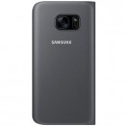 Samsung Galaxy S7 (G930) oficiāls Flip Wallet Cover atvērams melns ādas maciņš (maks)