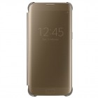 Samsung Galaxy S7 (G930) oficiāls Clear View Cover atvērams zelta ādas maciņš