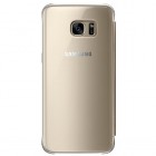 Samsung Galaxy S7 (G930) oficiāls Clear View Cover atvērams zelta ādas maciņš