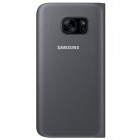Samsung Galaxy S7 G930 oficiāls S View Cover atvērams melns ādas maciņš