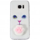 Samsung Galaxy S7 (G930) „Squezy“ Pėdutė cieta silikona (TPU) balts apvalks