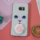 Samsung Galaxy S7 (G930) „Squezy“ Pėdutė cieta silikona (TPU) balts apvalks