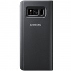 Samsung Galaxy S8 (G950) oficiāls Clear View Standing Cover atvērams melns ādas maciņš