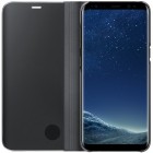Samsung Galaxy S8 (G950) oficiāls Clear View Standing Cover atvērams melns ādas maciņš