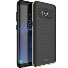 Samsung Galaxy S8 (G950) „IPAKY“ cieta silikona (TPU) melns apvalks (apmales - zeltā krāsā)