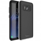 Samsung Galaxy S8 (G950) „IPAKY“ cieta silikona (TPU) melns apvalks (apmales - sudrabā krāsā)