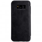 Greznais „Nillkin“ Qin sērijas ādas atvērams melns Samsung Galaxy S8 (G950) maciņš