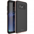 Samsung Galaxy S8+ (G955) „IPAKY“ cieta silikona (TPU) melns apvalks (apmales - rozā krāsā)