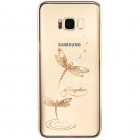 Samsung Galaxy S8+ (G955) elegants Kingxbar Crystal Dragonfly Swarovski dzidrs (caurspīdīgs) zelta plastmasas apvalks ar kristāliem