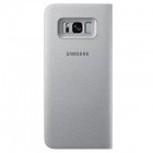 Samsung Galaxy S8+ (G955) oficiāls Led View Cover atvērams sudrabs ādas maciņš (maks)